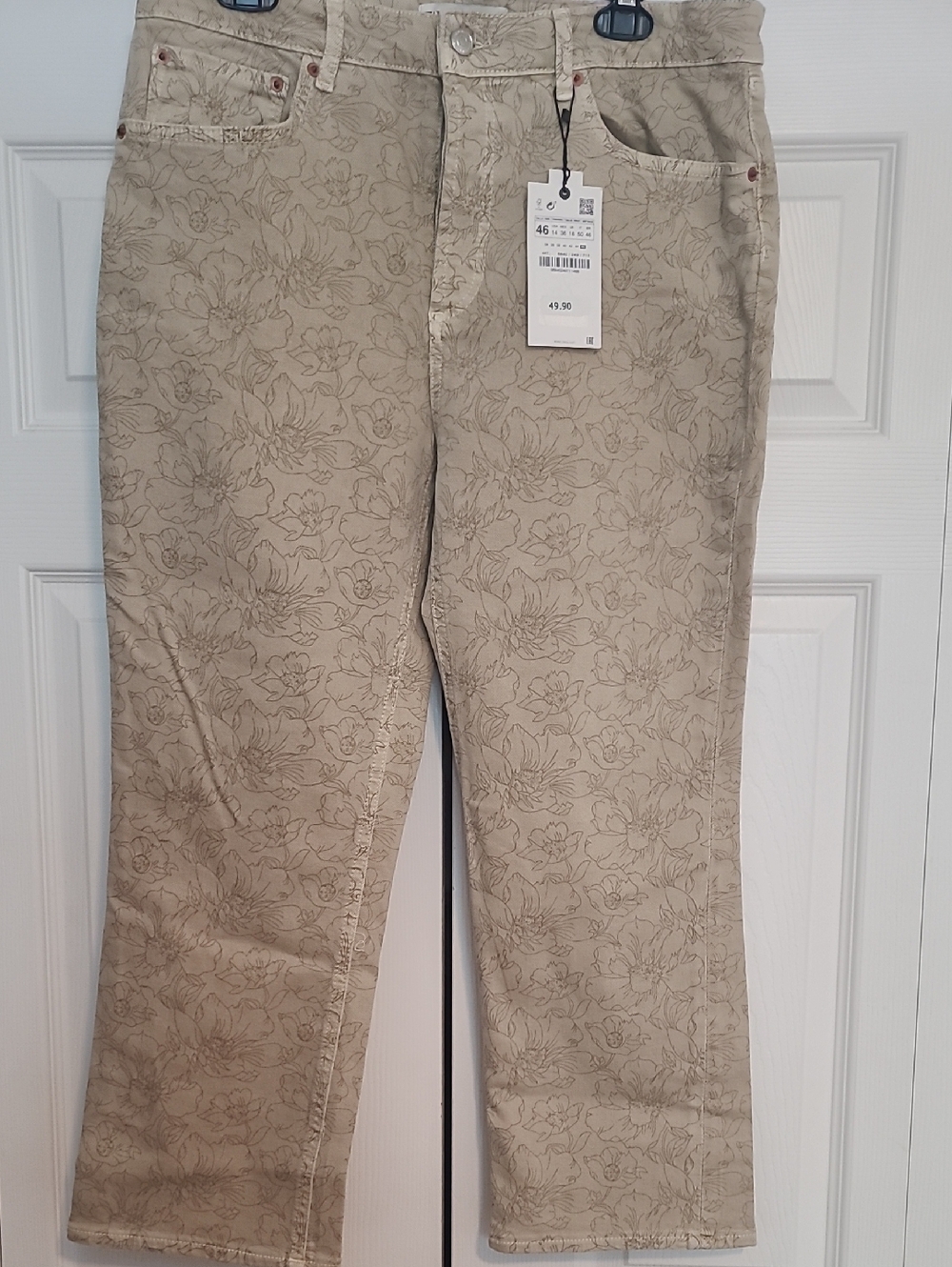 NWT Zara Dreed Flare Cropped Jeans Size 14